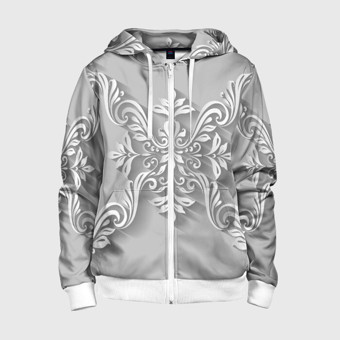 Детская толстовка 3D на молнии цветник 4 фото