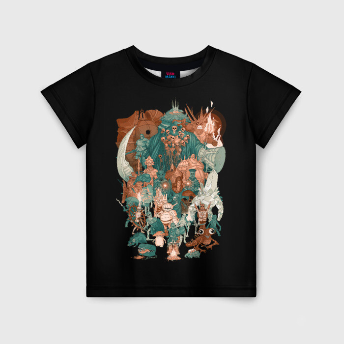 Детская футболка 3D Bosses of Dark souls фото