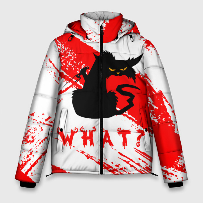Мужская зимняя куртка 3D What cat? / Какой кот? фото