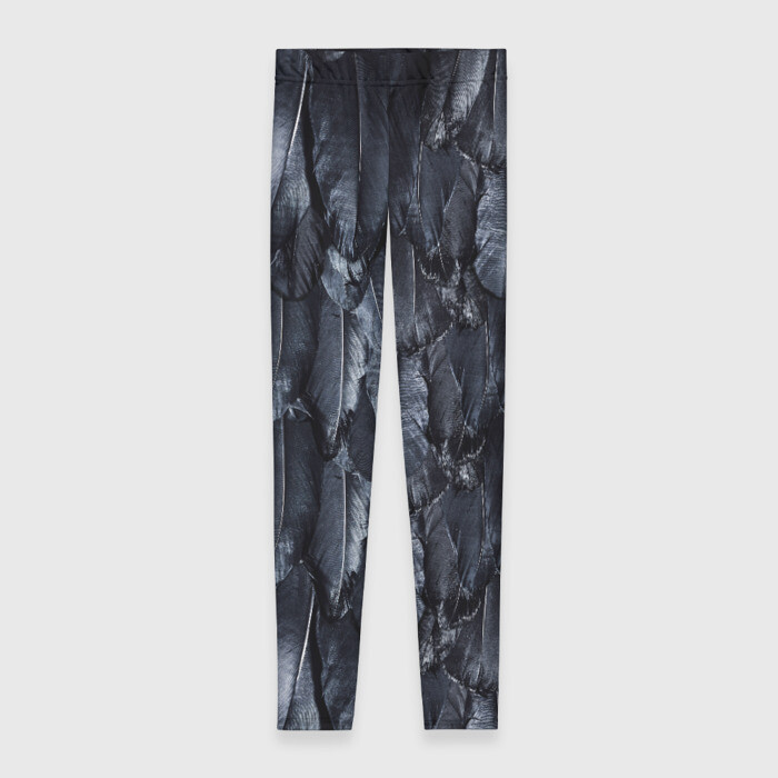 Леггинсы 3D Черный Ворон фото