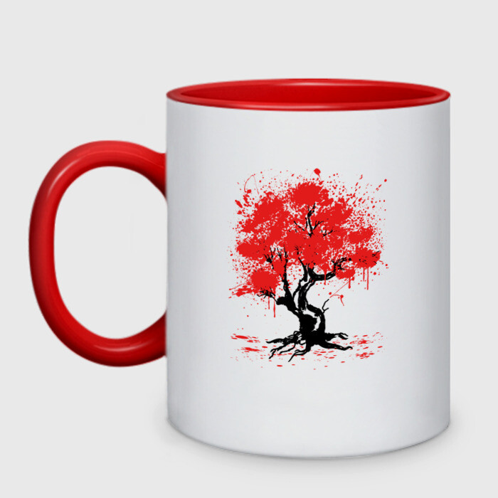 Кружка двухцветная САКУРА | SAKURA | ВИШНЯ фото