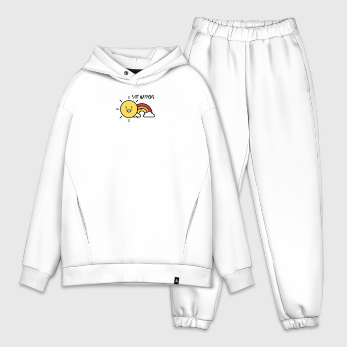 Мужской костюм хлопок OVERSIZE Shit Happens Дерьмо случается фото