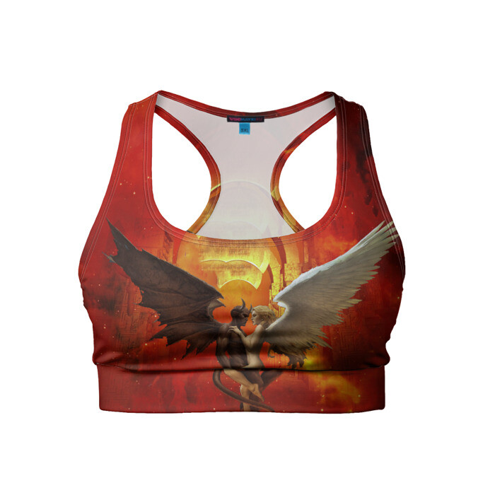 Женский спортивный топ 3D Ангел и демон фото