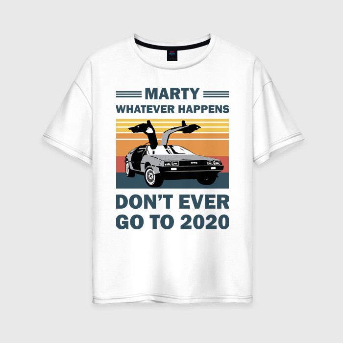 Женская футболка хлопок Oversize back to 2020 фото