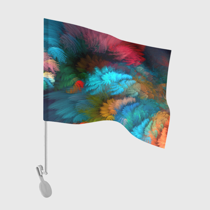 Флаг для автомобиля Цветной дестрой фото