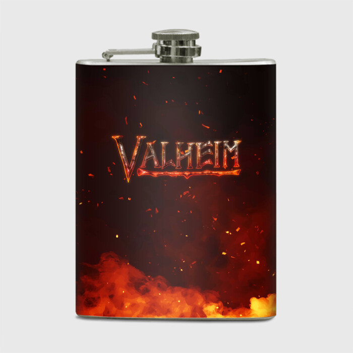 Фляга Valheim огненный лого фото