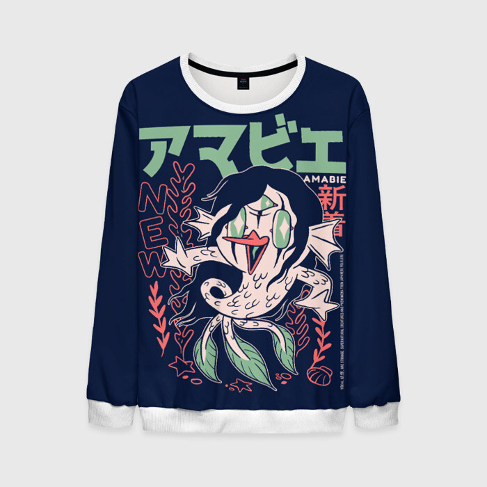 Мужской свитшот 3D Аниме Демон Амабиэ Ёкай фото