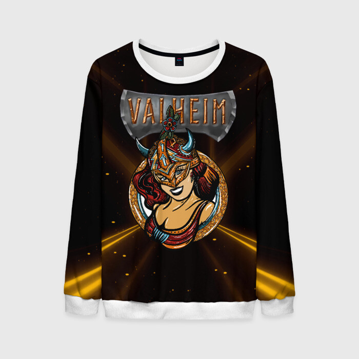 Мужской свитшот 3D Valheim Девушка викинг фото