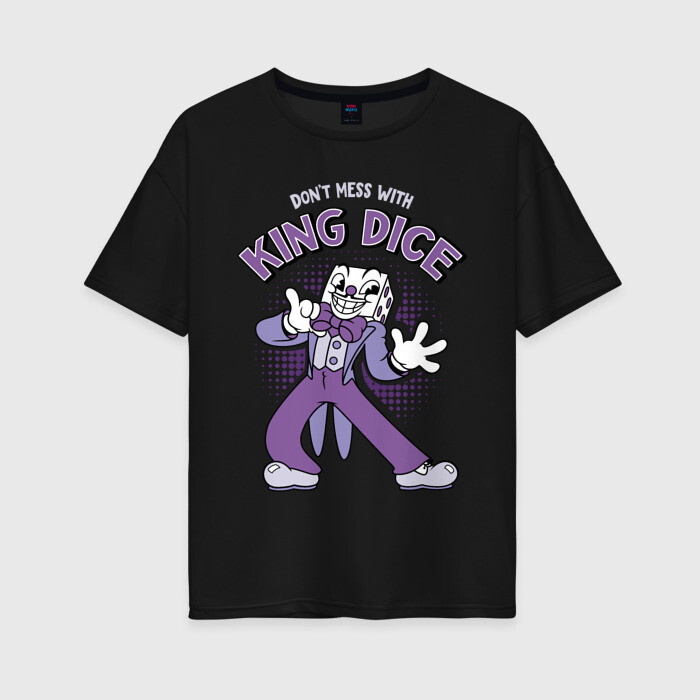 Женская футболка хлопок Oversize King Dice, Cuphead фото