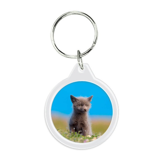 Брелок круглый Смешной лисенок фото