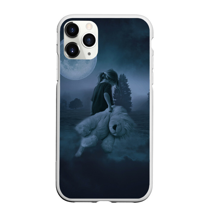 Чехол для iPhone 11 Pro матовый Девочка и полнолуние фото