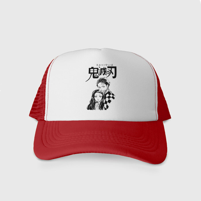 Кепка тракер с сеткой Танджиро и Незуко Kimetsu no Yaiba фото