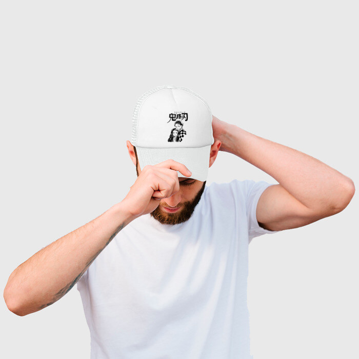 Кепка тракер с сеткой Танджиро и Незуко Kimetsu no Yaiba фото