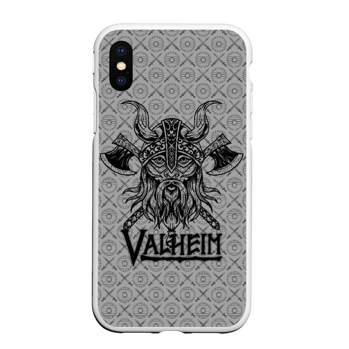 Чехол для iPhone XS Max матовый Valheim Viking dark фото