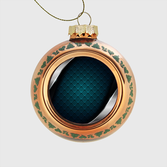 Стеклянный ёлочный шар 3D luxury metal фото