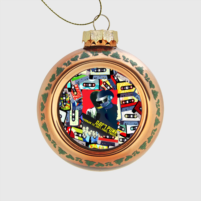 Стеклянный ёлочный шар Daft Punk Records фото