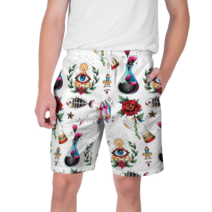Мужские шорты 3D Old school tattoo фото