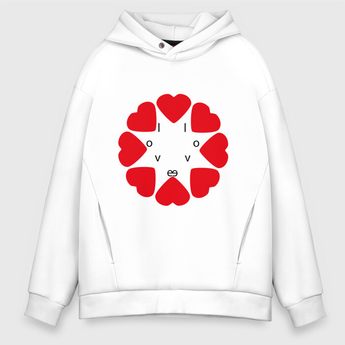 Мужское худи Oversize хлопок Лицо любви фото
