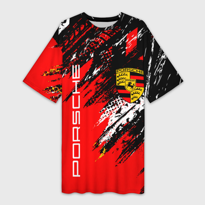 Платье-футболка 3D PORSCHE   ПОРШЕ   ГРАНЖ фото