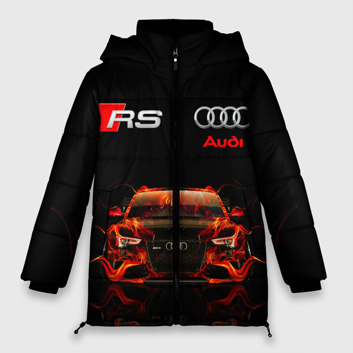 Женская зимняя куртка Oversize AUDI RS 5 FIRE / АУДИ РС 5 фото