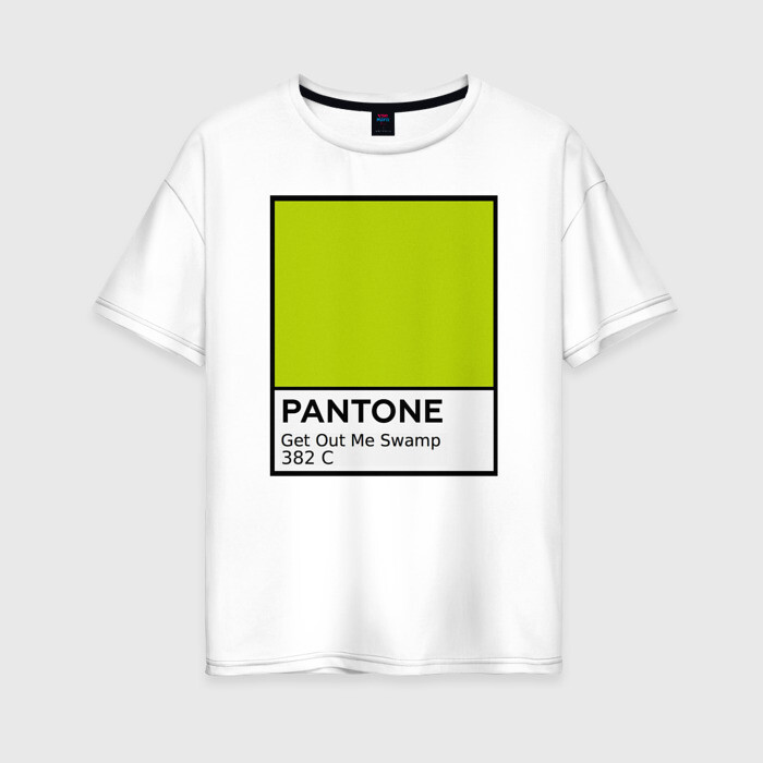 Женская футболка хлопок Oversize Pantone Shrek фото