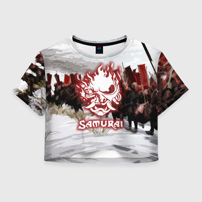 Женская футболка Crop-top 3D SAMURAI 2077 фото