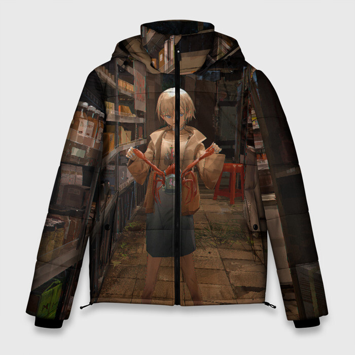 Мужская зимняя куртка 3D Girl with crab фото
