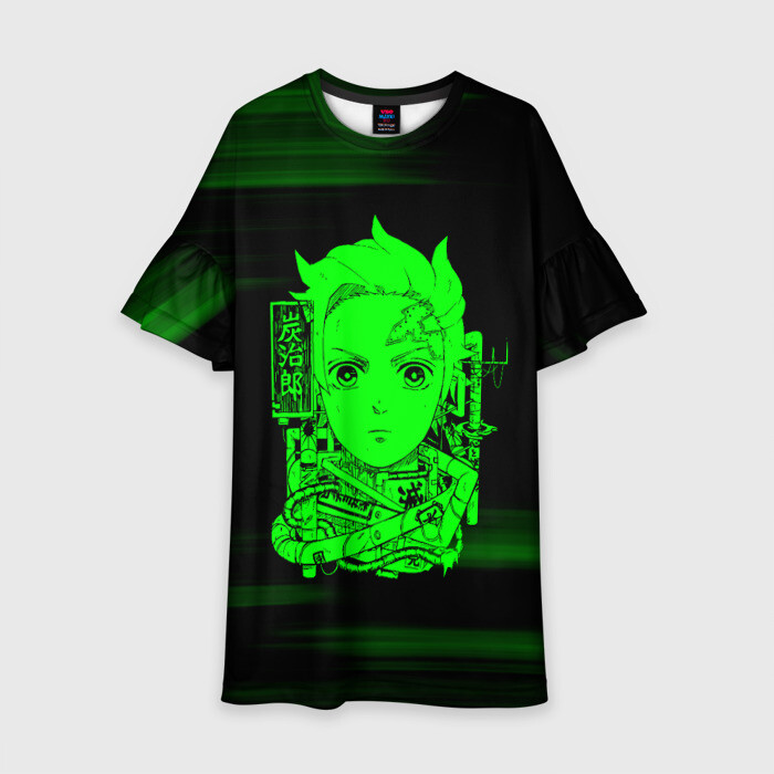 Детское платье 3D Танджиро Камадо Kimetsu no Yaiba фото