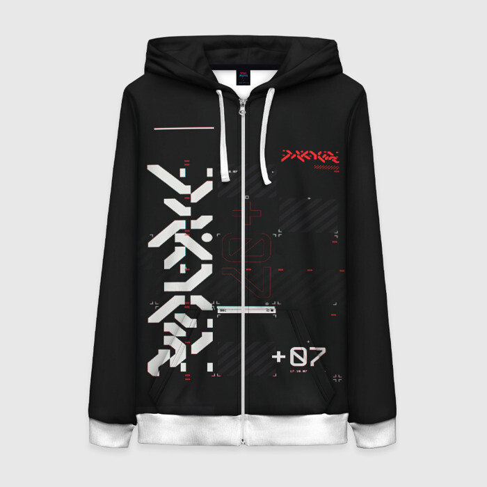 Женская толстовка 3D на молнии CuberPunk 2077 фото