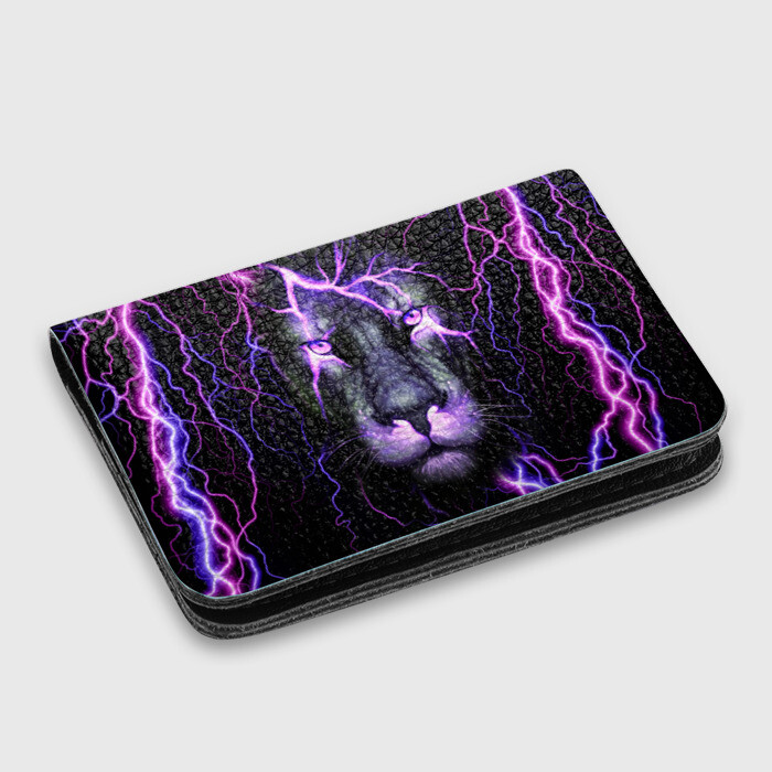 Картхолдер с принтом НЕОНОВЫЙ ЛЕВ  NEON LION фото