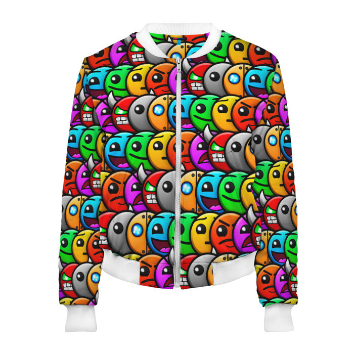 Женский бомбер 3D GEOMETRY DASH / ГЕОМЕТРИ ДАШ фото