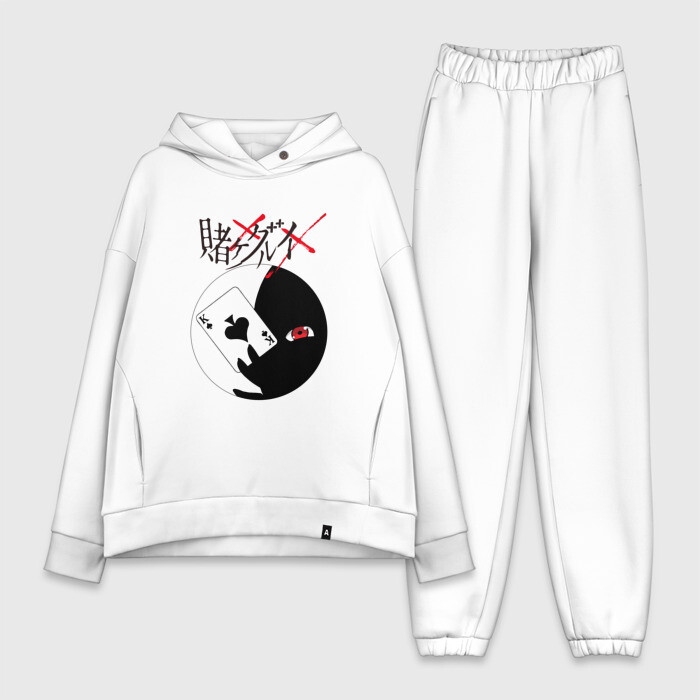 Женский костюм хлопок Oversize Безумный азарт Карта пик фото