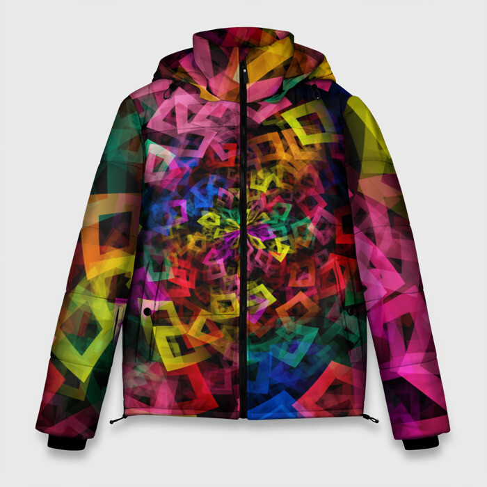 Мужская зимняя куртка 3D Калейдоскоп фото