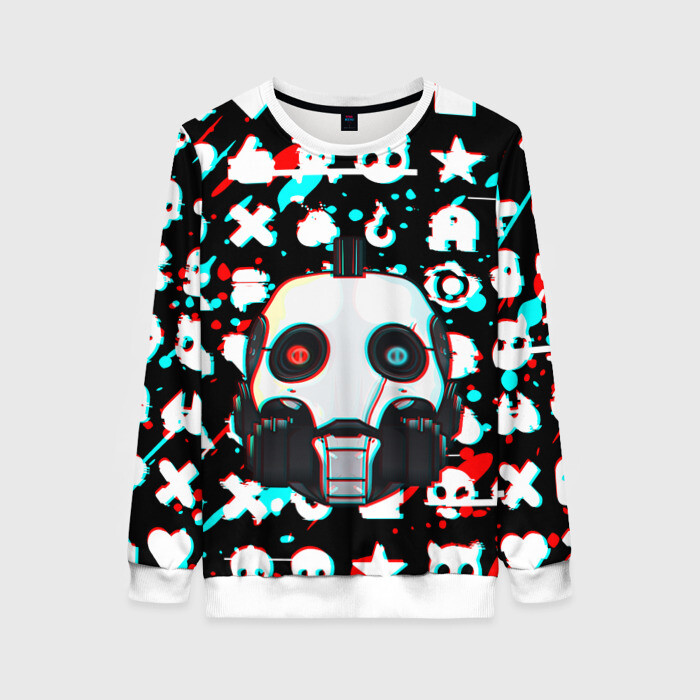 Женский свитшот 3D ЛЮБОВЬ СМЕРТЬ И РОБОТЫ / ГЛИТЧ фото