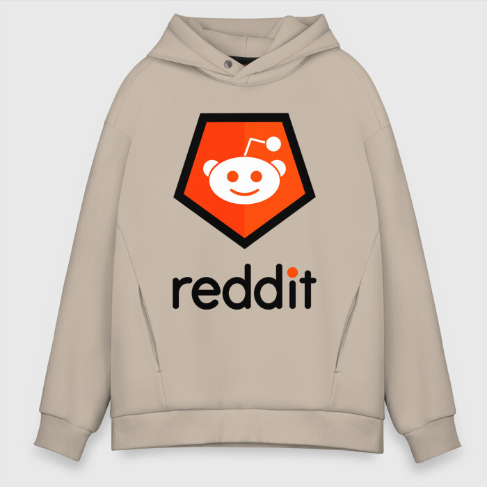 Мужское худи Oversize хлопок REDDIT / РЕДДИТ / ЛОГОТИП фото