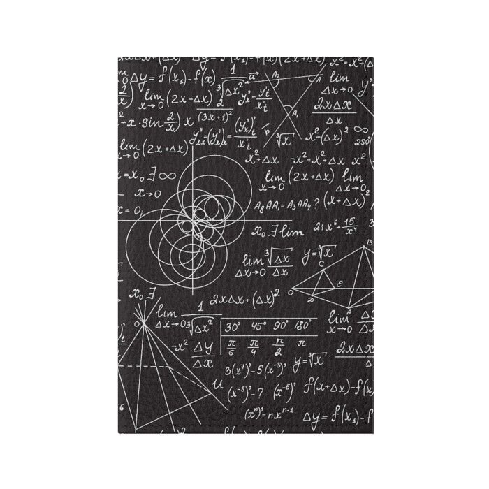 Обложка для паспорта матовая кожа Алгебра и Геометрия фото