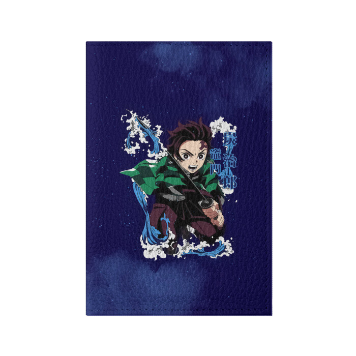 Обложка для паспорта матовая кожа Танджиро Камадо Kimetsu no Yaiba фото