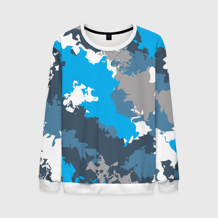 Мужской свитшот 3D Камуфляж (ледяной) фото