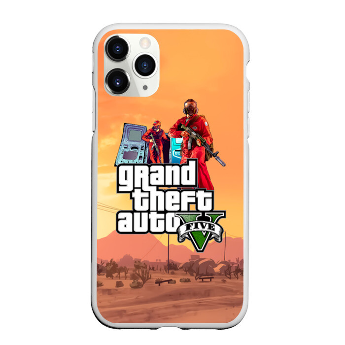 Чехол для iPhone 11 Pro матовый Грабители в масках GTA V фото