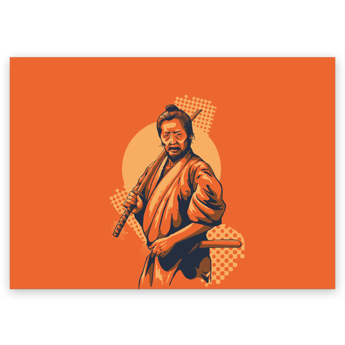 Поздравительная открытка Самурай фото