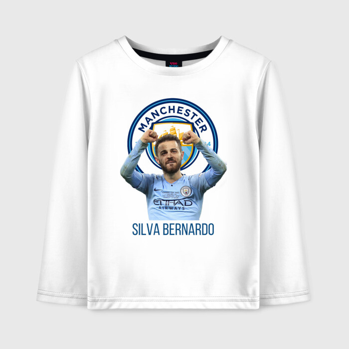 Детский лонгслив хлопок Silva Bernardo Манчестер Сити фото