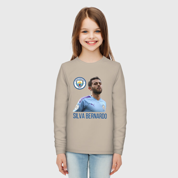 Детский лонгслив хлопок Silva Bernardo Манчестер Сити фото