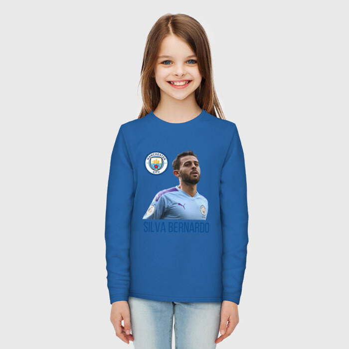 Детский лонгслив хлопок Silva Bernardo Манчестер Сити фото