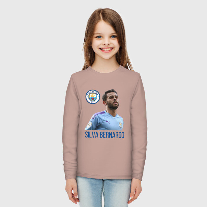 Детский лонгслив хлопок Silva Bernardo Манчестер Сити фото