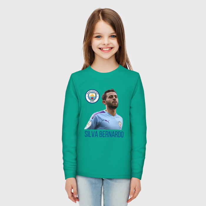Детский лонгслив хлопок Silva Bernardo Манчестер Сити фото