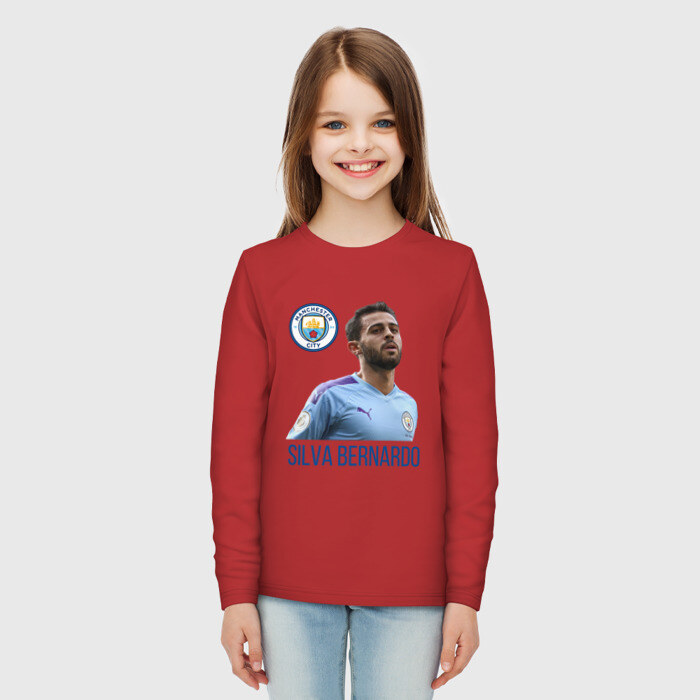 Детский лонгслив хлопок Silva Bernardo Манчестер Сити фото