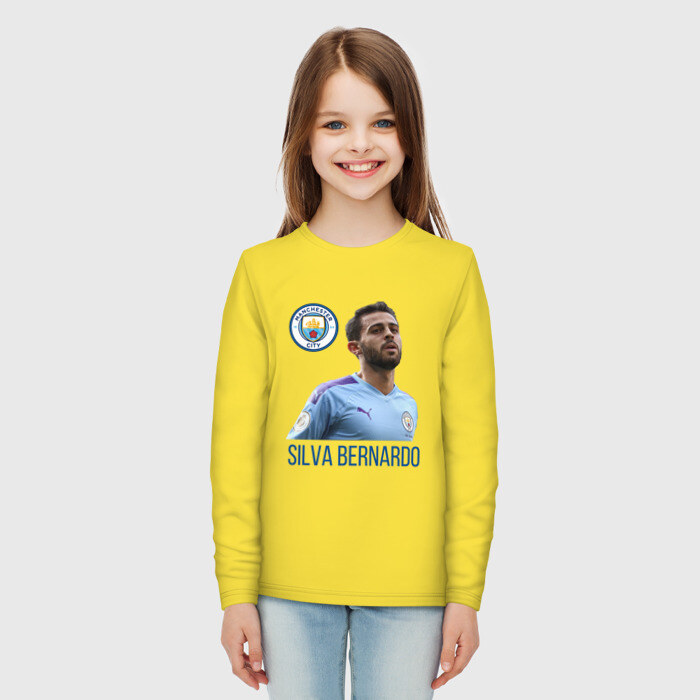 Детский лонгслив хлопок Silva Bernardo Манчестер Сити фото