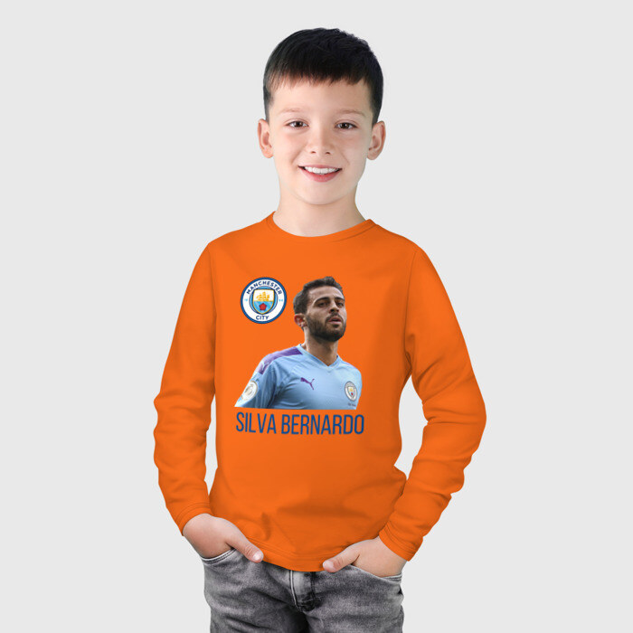 Детский лонгслив хлопок Silva Bernardo Манчестер Сити фото