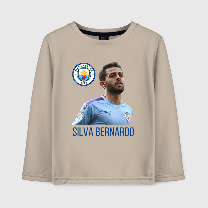 Детский лонгслив хлопок Silva Bernardo Манчестер Сити фото