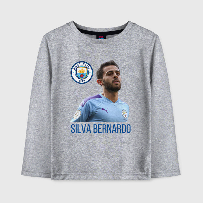 Детский лонгслив хлопок Silva Bernardo Манчестер Сити фото